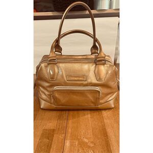 LONGCHAMP LEGENDE GOLD PATENT LEATHER LARGE HANDBAG